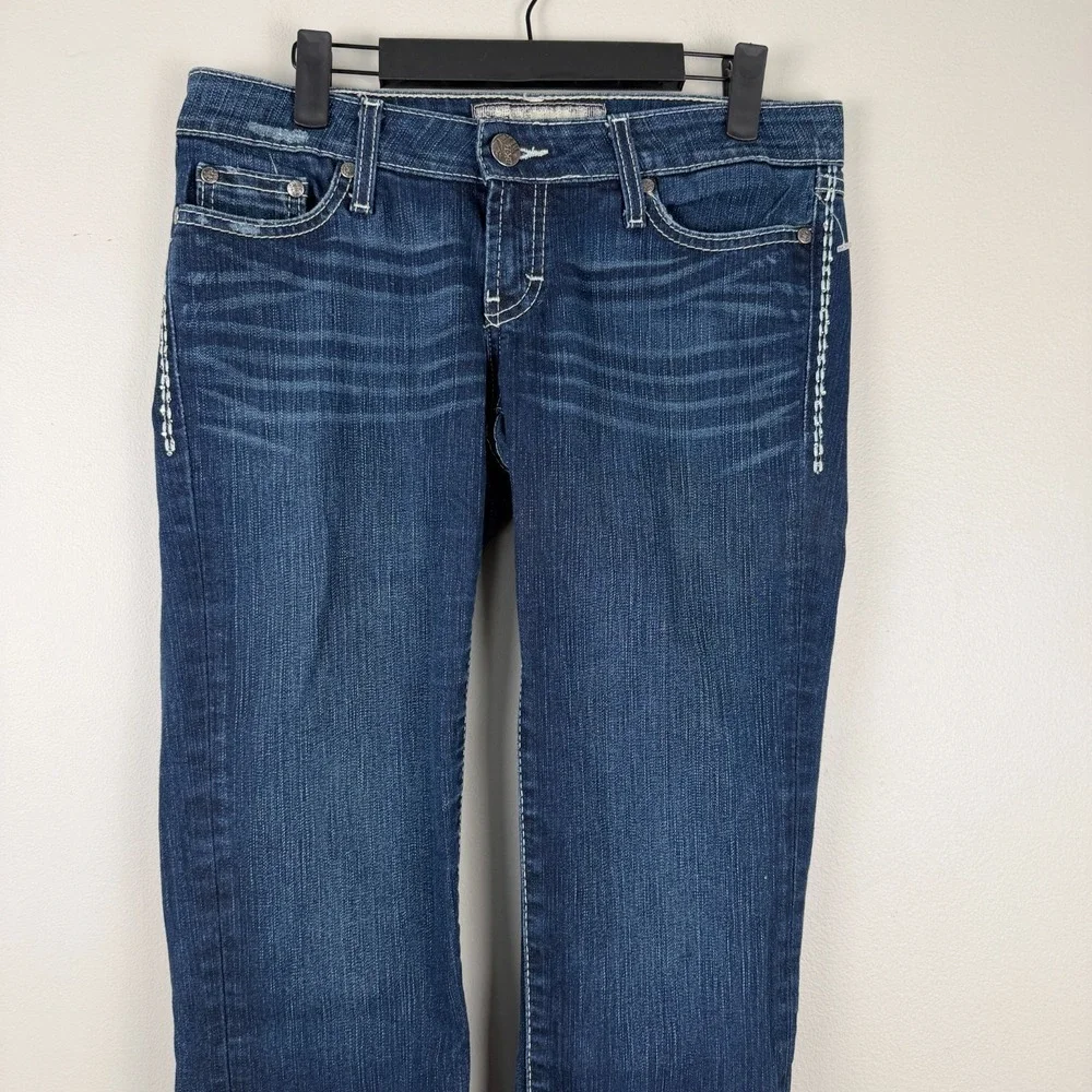 BKE Sabrina Jeans Womens 27 (31x27) Denim Straight Leg Mid Rise 5 Pocket Zip Fly